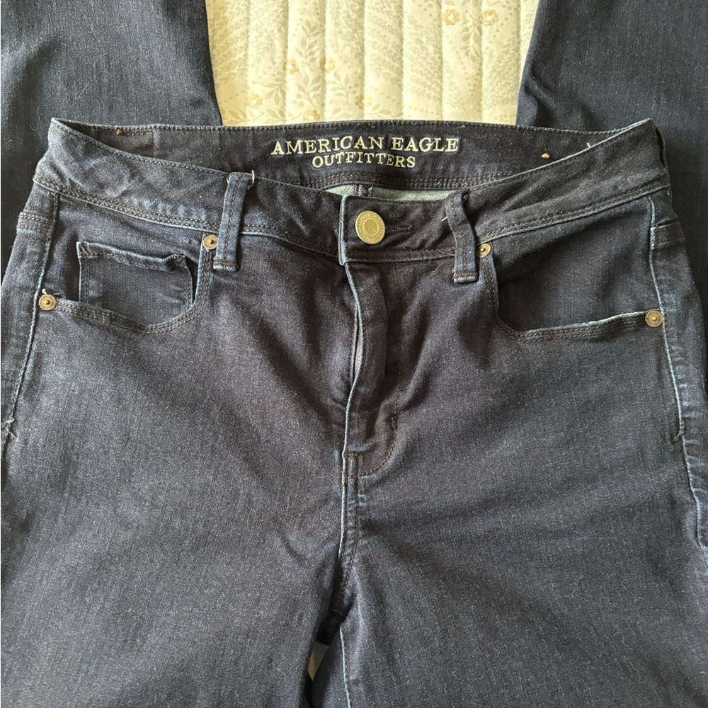 American Eagle Outfitters Women’s Skinny Jeans - Dark Indigo Blue - Picture 3 of 4